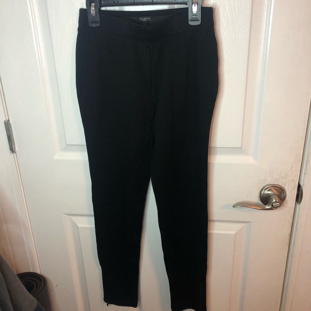talbots black leggings with zipper